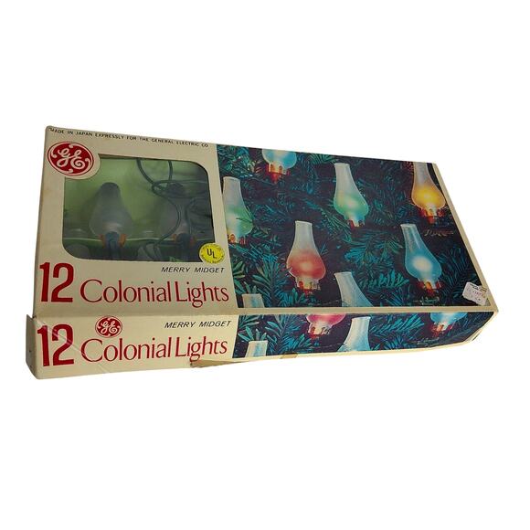 Vintage GE Merry Midget 12 Colonial Lights Christmas Holiday - Picture 3 of 10